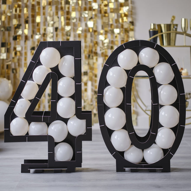 Schwarze Ballons Standard 40 Jahre