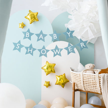 Blaue Baby Shower Girlande Sterne 3m