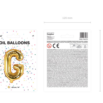 Folienballon Buchstabe G Gold Leer 35cm