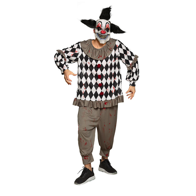 Halloween Clown Kostüm Weiß Schwarz M/L