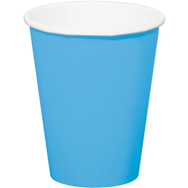 Blaue Becher aus Pappe 350ml 8 Stk.