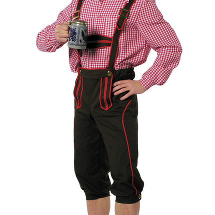 Lederhosen Schwarz Rot Männer