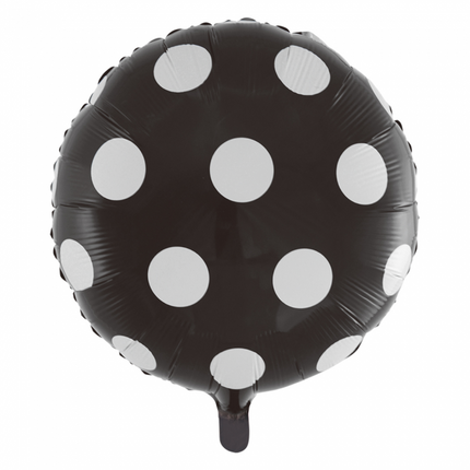 Helium Ballon Dots Schwarz 45cm leer