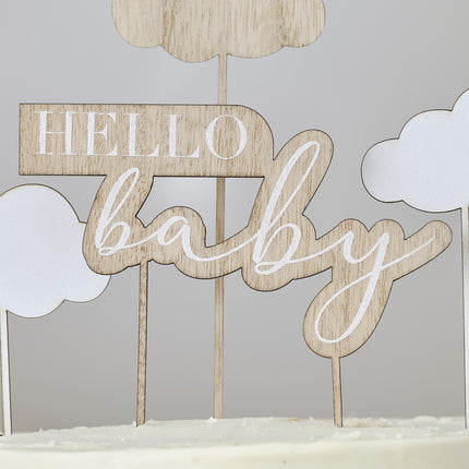 Cocktailstäbchen Hello Baby Holz 3,8cm 3Stk.