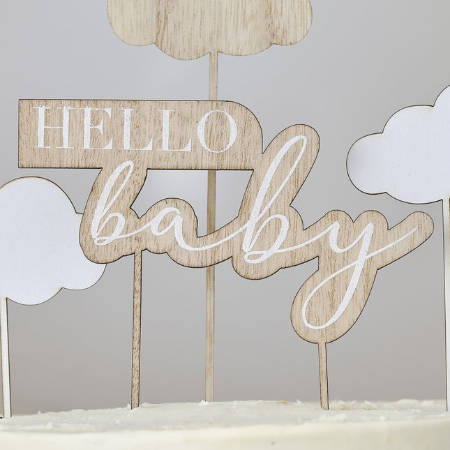 Cocktailstäbchen Hello Baby Holz 3,8cm 3Stk.