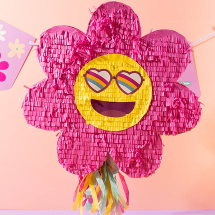 Emoij Pinata Blume Leer 45cm