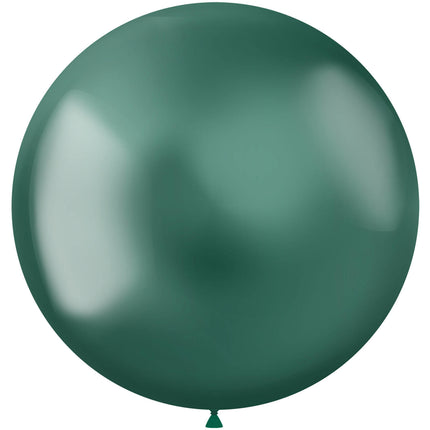 Grüne Ballons Chrom 48cm 5Stück