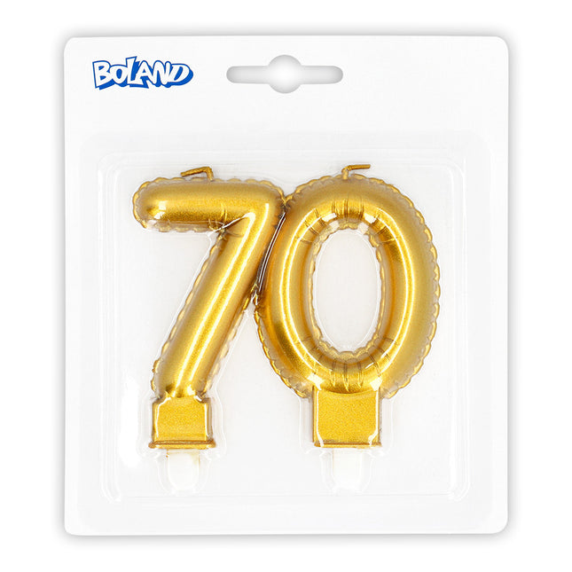 Goldene Kerze 70 Jahre 8cm