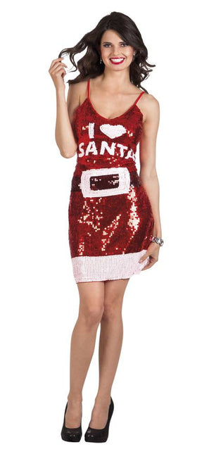 Weihnachtsmann Kleid Glitter M