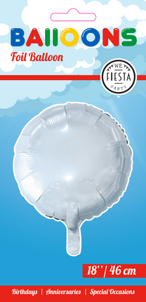 Helium Ballon Rund Weiß 46cm leer