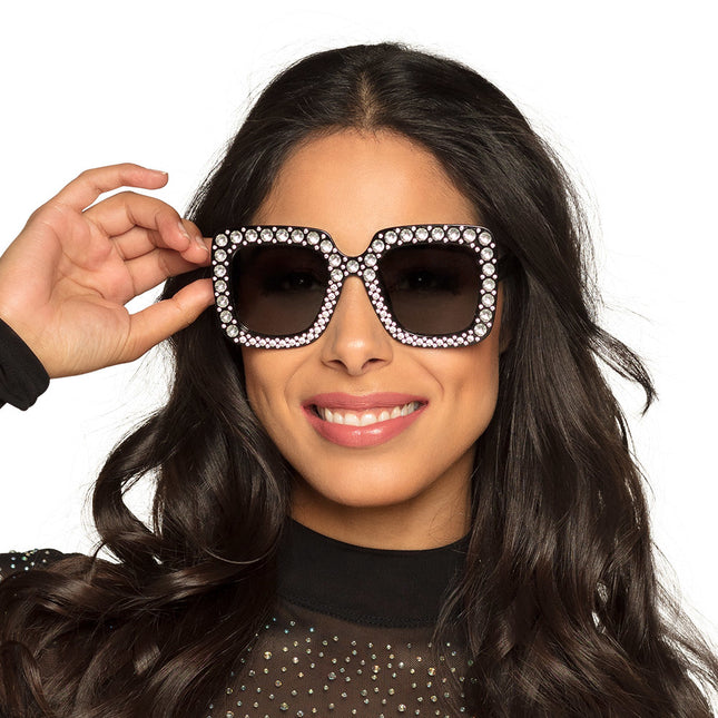 Party Brille Schwarz Glitter