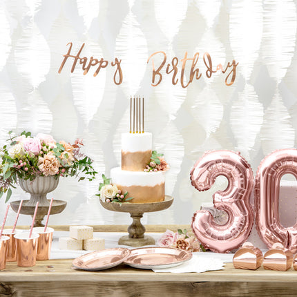 Geburtstag Buchstabengirlande Happy Birthday Rose Gold 62cm