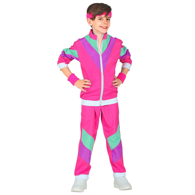 Neon 80S Trainingsanzug Faulty Pink Kind