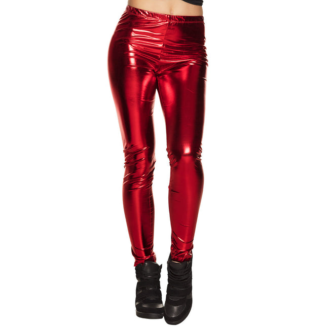 Rote Legging Metallic