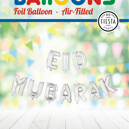 Ballons Brief Eid Mubarak Silber Leer 41cm