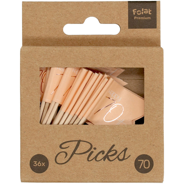 Prickers 70 Jahre Rose Gold 6,5cm 36Stück