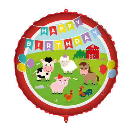 Happy Birthday Helium Ballon Bauernhof Tiere Leer