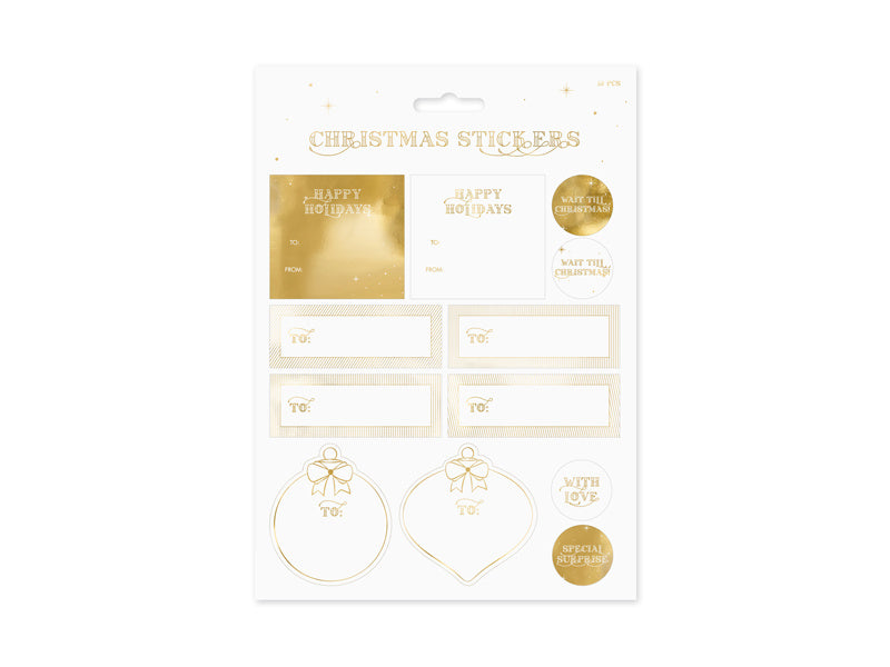 Geschenkaufkleber Weihnachten Gold