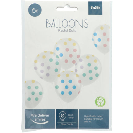 Ballons Dots Bunt 33cm 6Stück