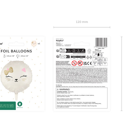 Katze Helium Ballon Leer 45cm