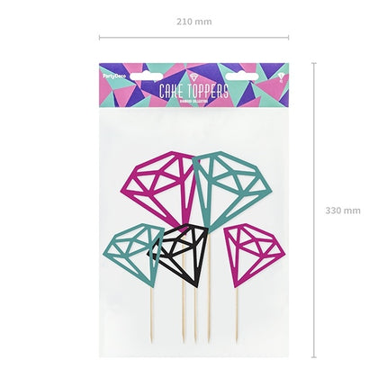 Cupcake Toppers Diamant 25,5cm 5Stk