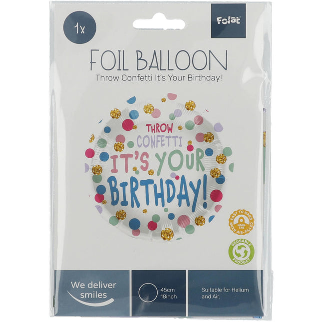 Helium Ballon Geburtstag Wurf Konfetti Leer 45cm