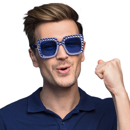 Blaue Brille Glitter