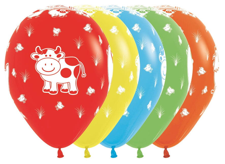 Ballons Bauernhof Tiere Mix 30cm 25Stk