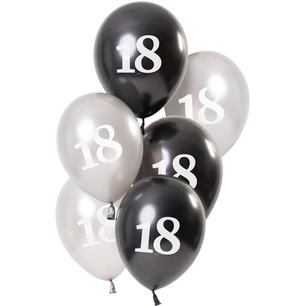 Ballons 18 Jahre Schwarz 23cm 6Stk.