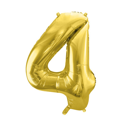 4 Jahre Figur Ballon Gold Leer 72cm