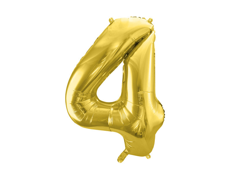 4 Jahre Figur Ballon Gold Leer 72cm