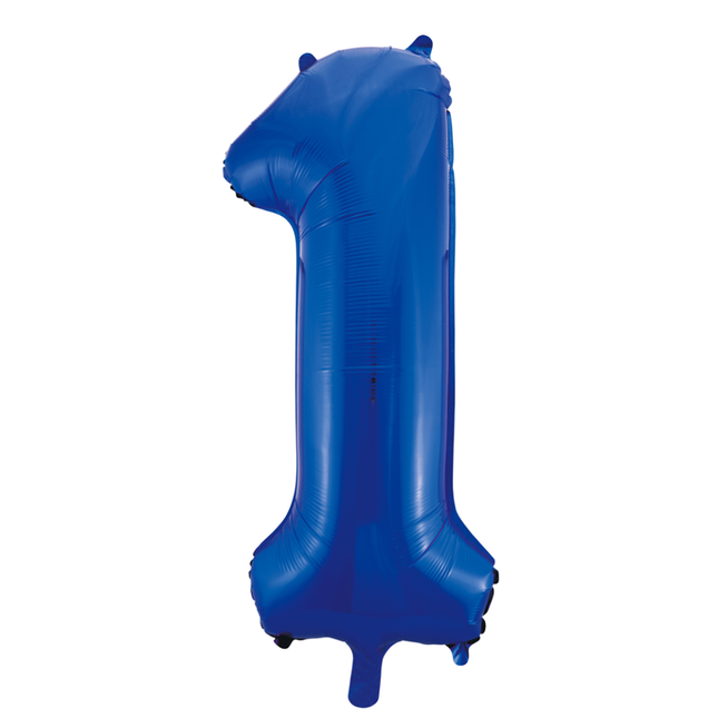 Folienballon Figur 1 Blau XL 86cm leer