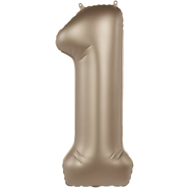 1 Jahr Figur Ballon Gold 86cm