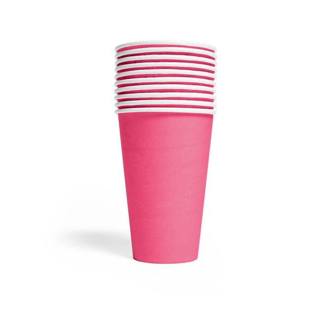 Fuchsia Becher Papier 350ml 10 Stk.