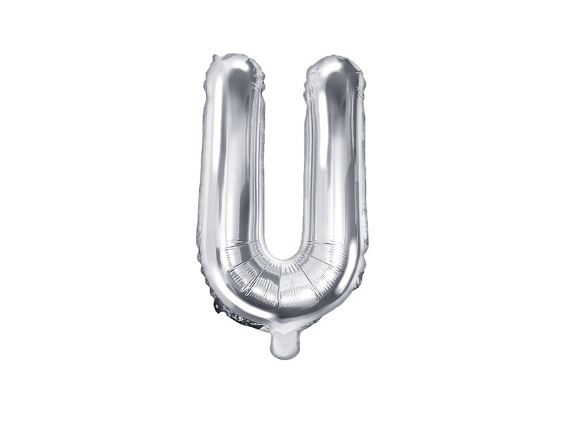 Folienballon Buchstabe U Silber Leer 35cm