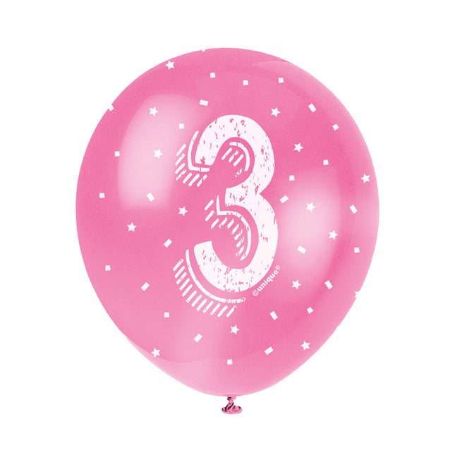 Ballons 3 Jahre Konfetti 30cm 5Stück