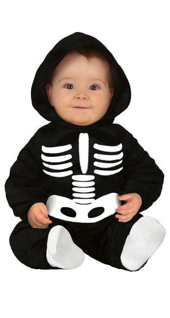 Skelett Halloween Kostüm Baby Schwarz und Weiß