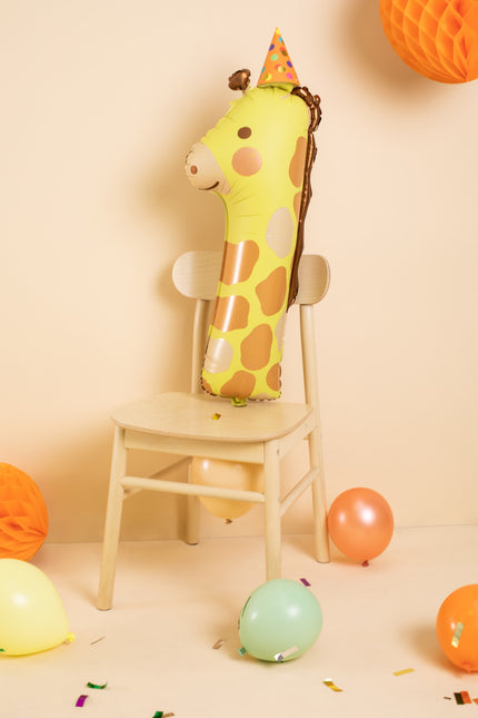 Heliumballon 1 Jahr Giraffe Leer 82cm