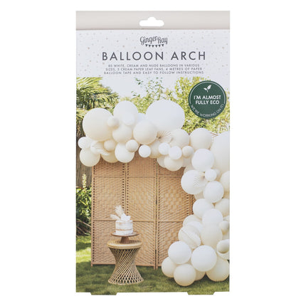 Weiß Beige Ballonbogen Fans DIY Set