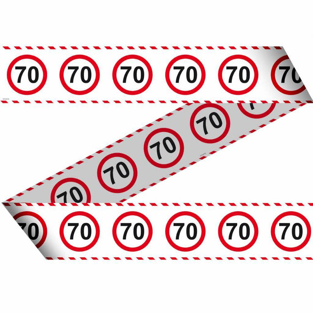 Absperrband 70 Jahre Verkehrszeichen 15m