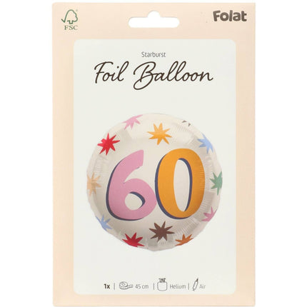 60 Jahre Helium Ballon Leer 45cm