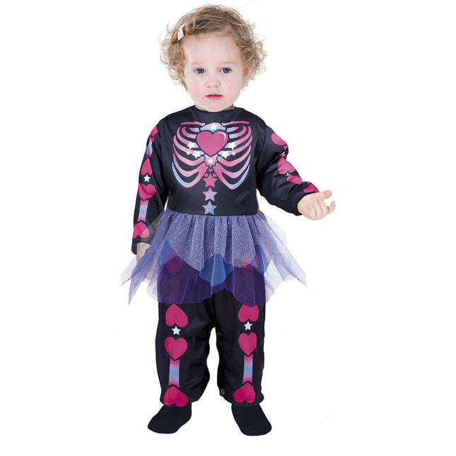 Halloween Kostüm Baby Skelett Rosa