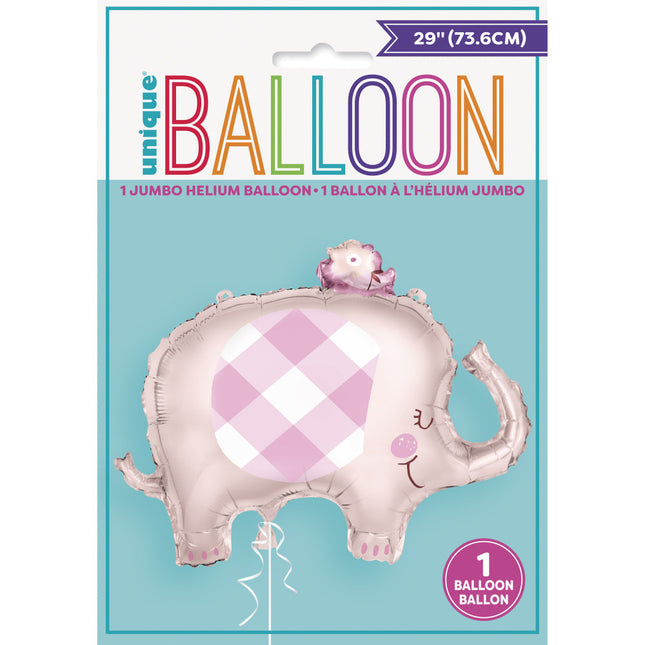 Folienballon Baby Elefant Rosa 74cm