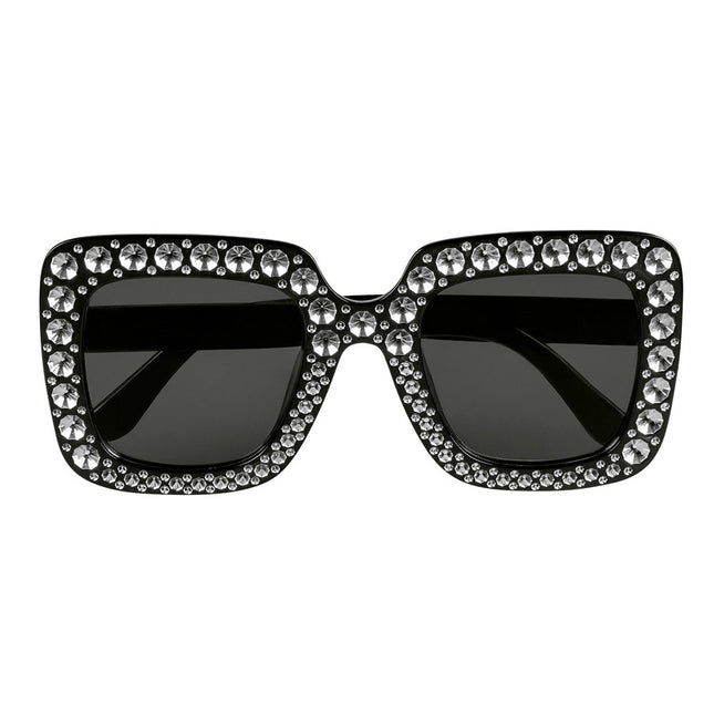 Party Brille Schwarz Glitter