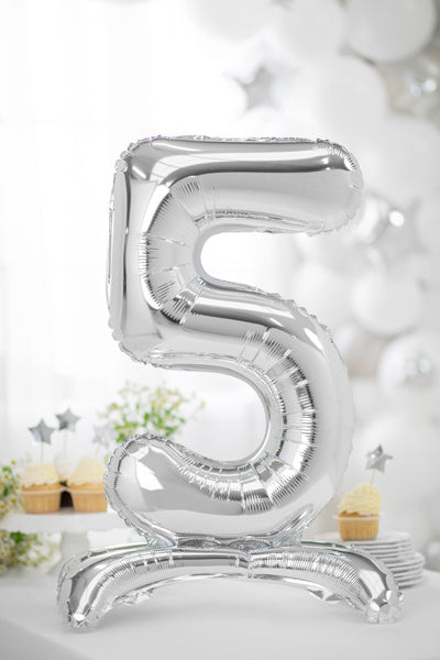 Folienballon Figur 5 Silber Standard Leer 70cm