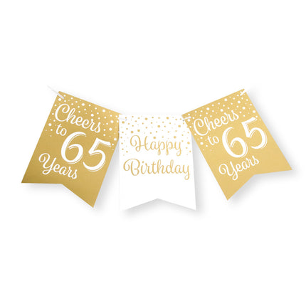 Banner 65 Jahre Gold Weiß 6m