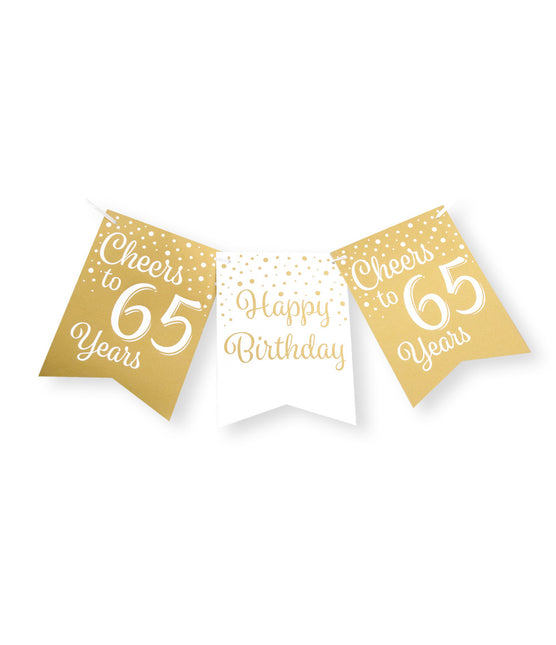 Banner 65 Jahre Gold Weiß 6m