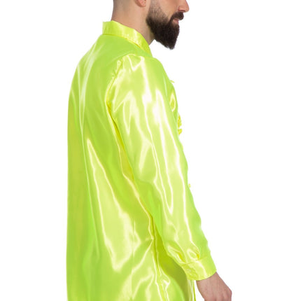 Disco Bluse Rüschen Limettengrün