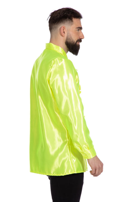 Disco Bluse Rüschen Limettengrün