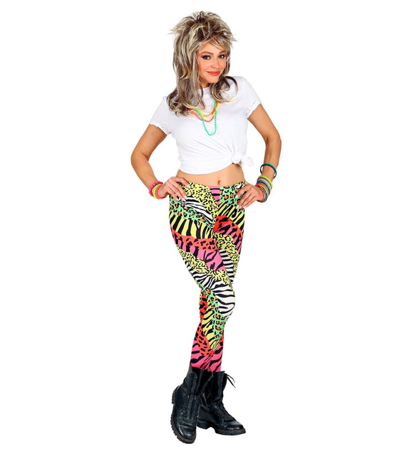 Neon 80S Legging Damen farbig